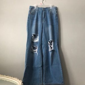 SHEIN wide leg flare jeans